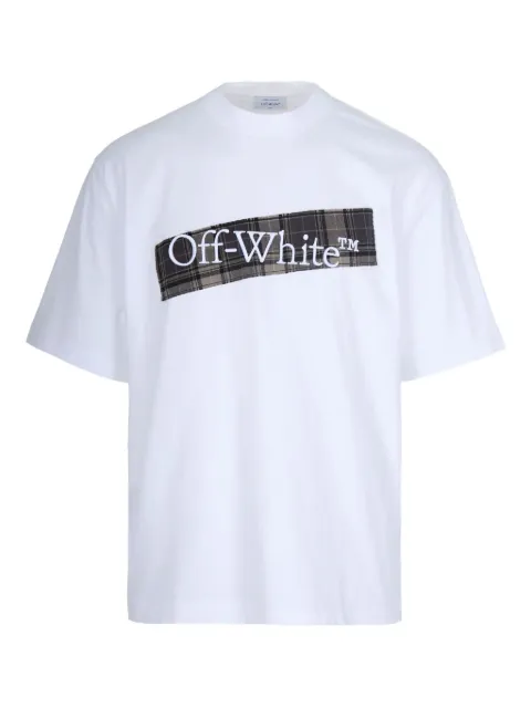 Off-White Flannel Diagonal Skate short-sleeve T-shirt White OMAA120F25JER00N0110