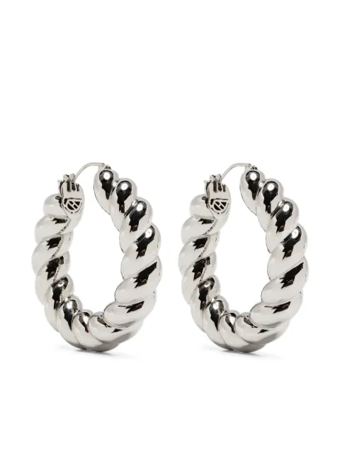 Eddie Borgo Rope hoop earrings Silver ER9000
