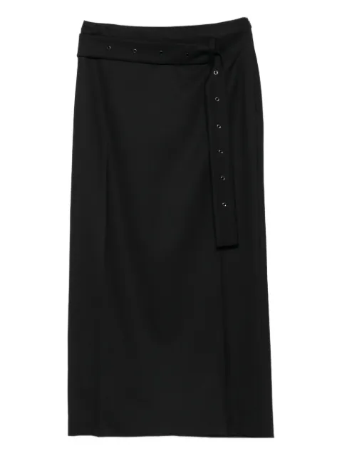 Low Classic eyelet-detail belted skirt Black LW253SK03