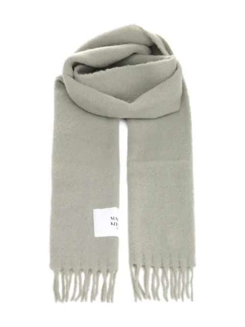 Maison Kitsuné fringed label scarf Grey LM06206WA0022