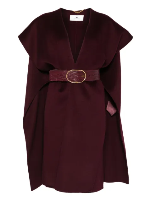 Elisabetta Franchi belted wool cape Red CP67D56E2