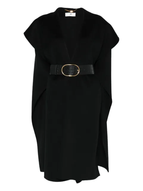 Elisabetta Franchi belted wool cape Black CP67D56E2