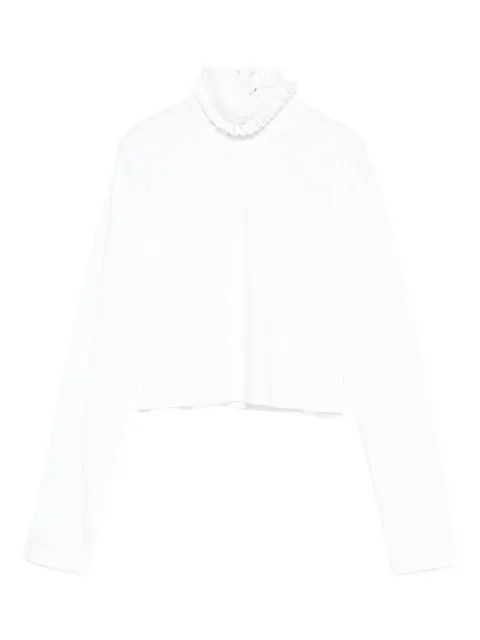 Alaïa ruffled high-neck top White AA9I0010J010B
