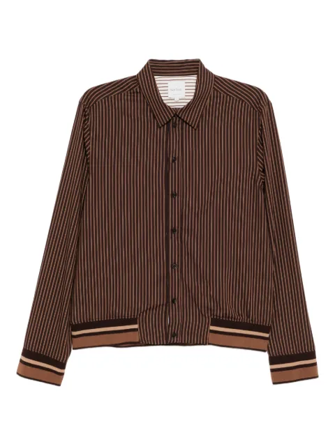 Paul Smith striped shirt jacket Brown M1R675ZT0277869