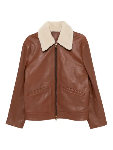 Paul Smith collared leather jacket Brown M1R154ZT0281368