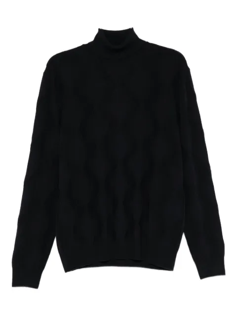Corneliani turtleneck patterned sweater Blue 26M5162625147