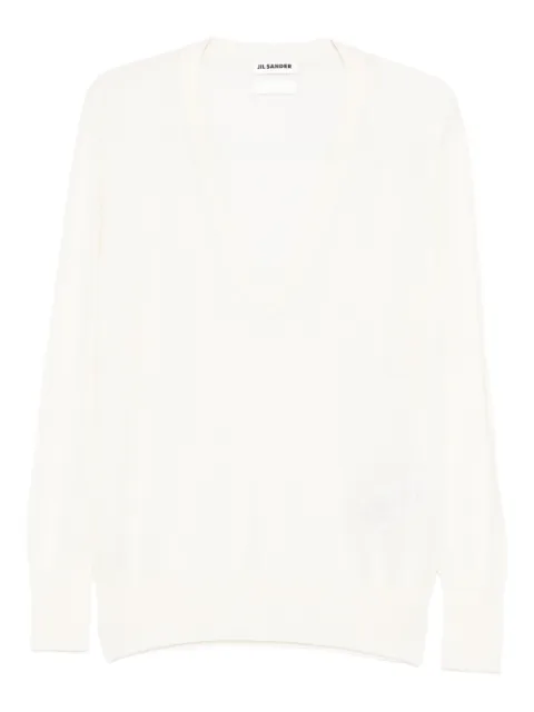 Jil Sander V-neck T-shirt Neutrals J04GP0107J13275