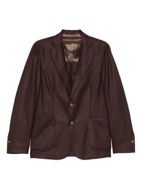 Barba patch-pocket button-front blazer Brown EASYMONO51009