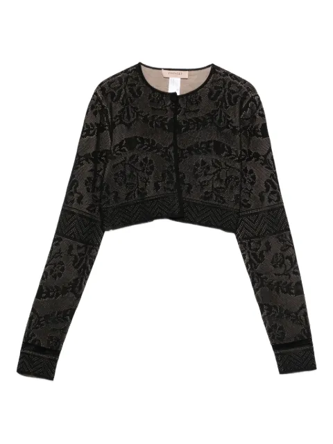 TWINSET floral-pattern cropped cardigan Black 252TP338400006