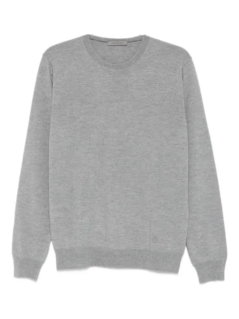 Corneliani embroidered-logo crew-neck sweater Grey 26M5002625100