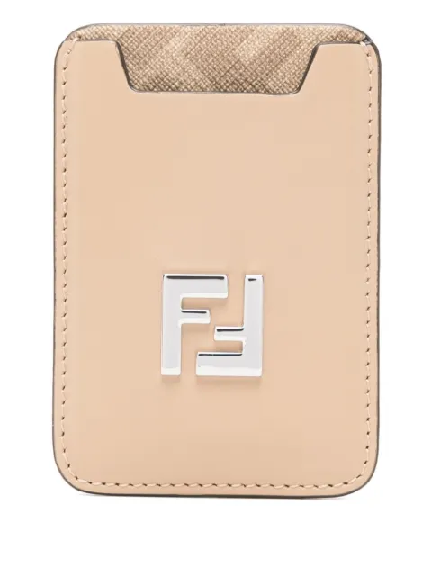 FENDI logo-plaque card holder Neutrals 7M0364AV86