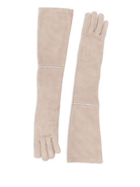 Peserico bead-embellished gloves Neutrals E37080C0RCC740944