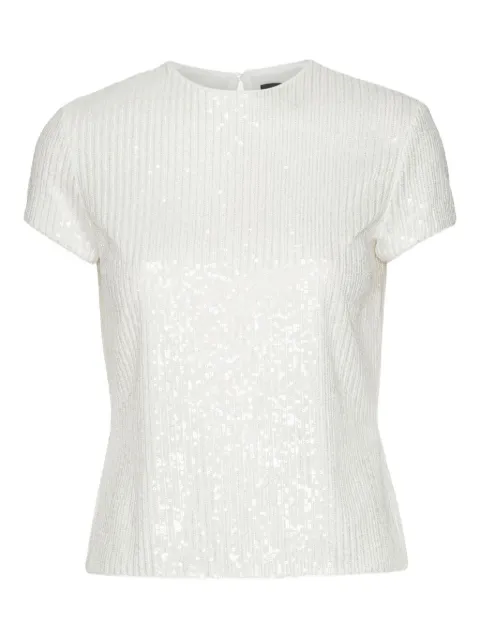 ROTATE BIRGER CHRISTENSEN sequin-embellishment T-shirt White 114943400