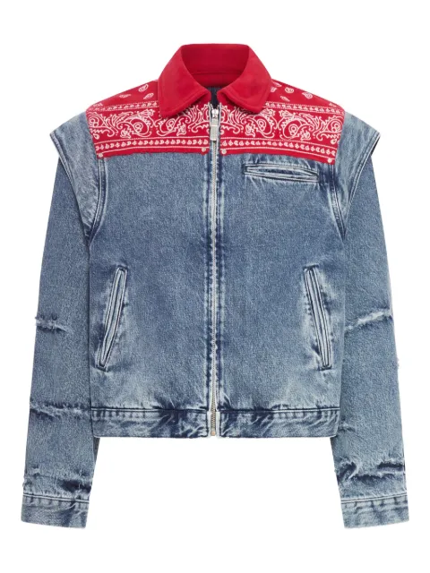 PDF bandana-panel denim jacket Blue DFM09027DF121WHBLU
