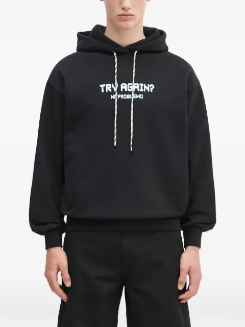 Aries drawstring graphic-print hoodie Black NP2001103