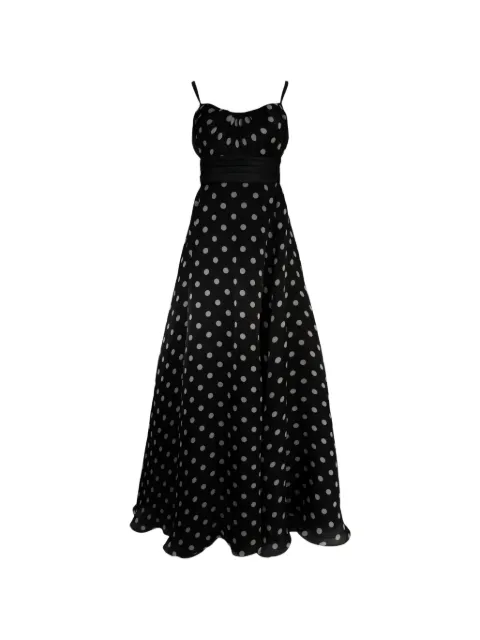 Pamella Roland polka-dot-pattern maxi dress Black R26686718