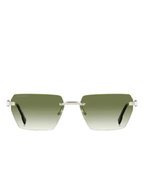 DSQUARED2 EYEWEAR logo-plaque rimless sunglasses Silver D20102SPGREEN