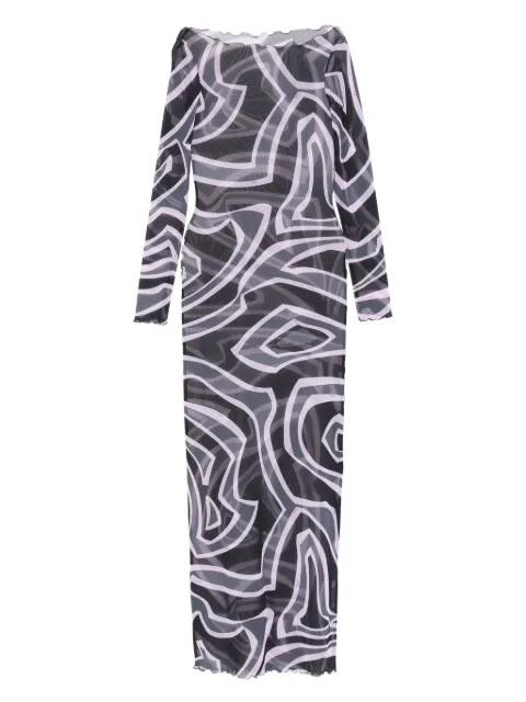 PUCCI Labirinto-print long-sleeve maxi dress Black 5UJI355U749