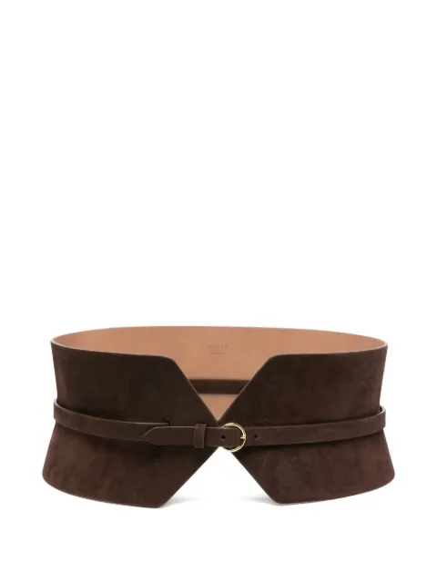 Alaïa wide-panelled leather belt Brown AA1C331GCA214