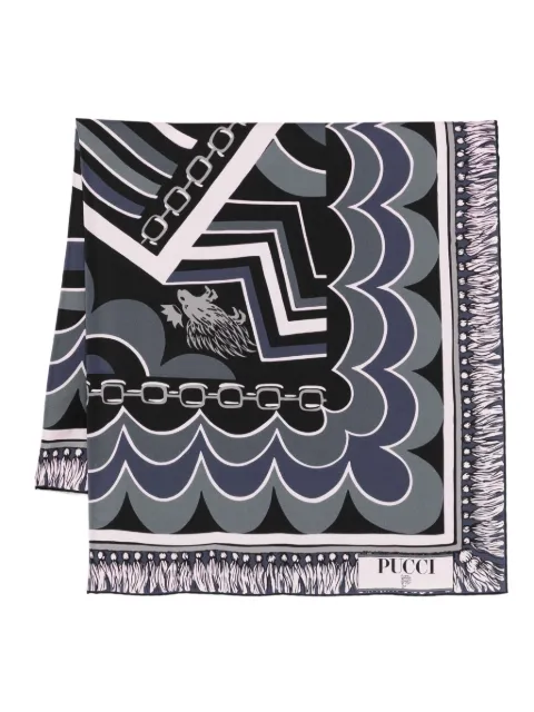 PUCCI printed silk scarf Black 5UGB415UC11