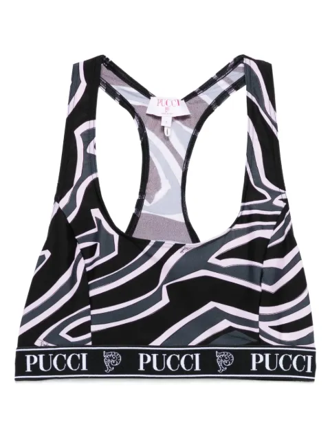 PUCCI racer-neck print sport bra Black 5UTP555U855