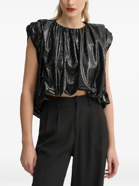 MMC STUDIO sequin cropped top Black BLINK