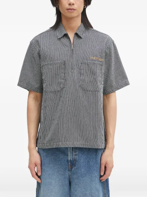 Aries striped zip-neck polo shirt Blue NP4011303
