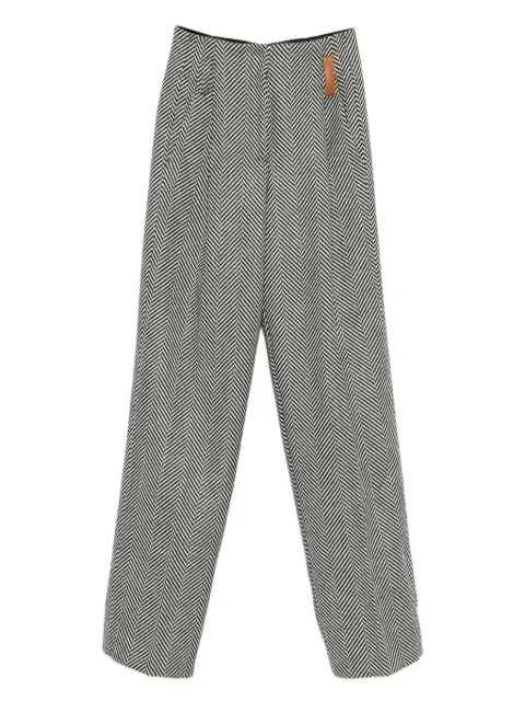 Forte Forte chevron-motif straight-leg trousers Black 14314