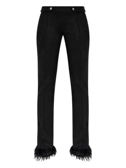 MISBHV feather-trim trousers Black 251W315