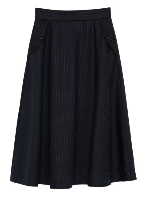 Golden Goose pinstripe button-detailing midi A-line skirt Blue GWP02343P002098