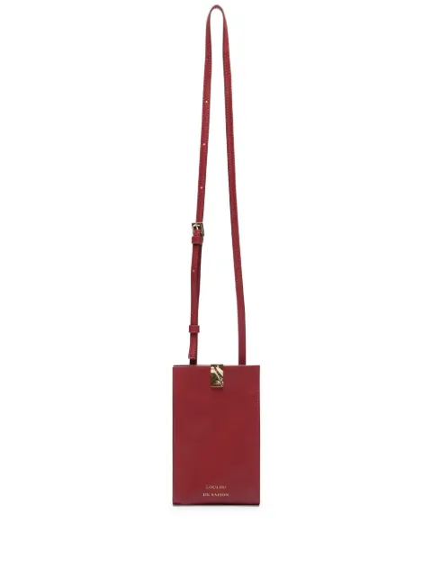 Loulou clasp-detail leather shoulder bag Red HERMINMINI