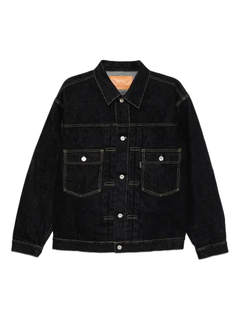 Mastermind World logo-print denim jacket Blue SCJKCLM01
