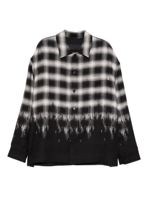 Juun.J Border checked shirt Black JC5864P11