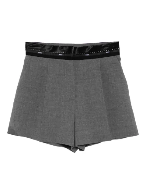 MSGM logo-waistband shorts Grey 3941MDB02257605