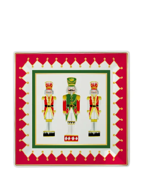 BACI MILANO nutcracker-pattern square tray White XSTR1CAR01