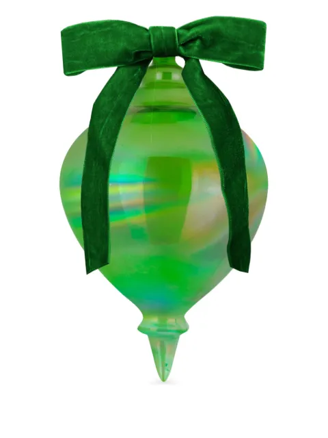 BACI MILANO iridescent textured-bow ornament (18cm) Green XDEC3CAR02
