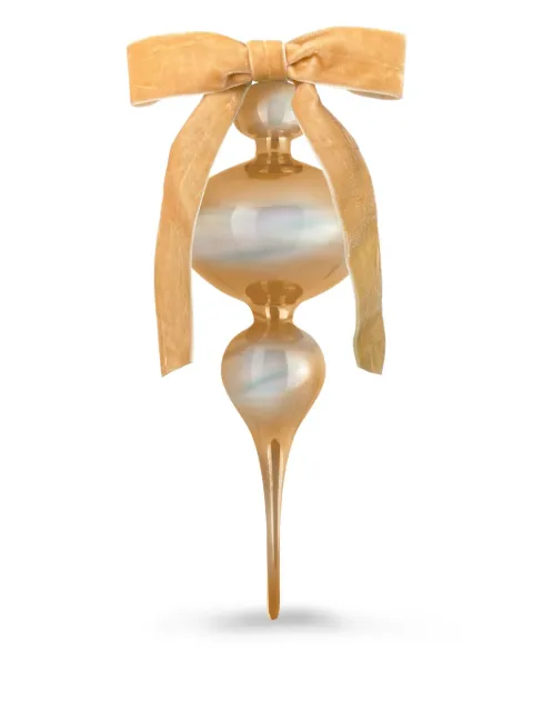 BACI MILANO textured-bow glass ornament (34cm) Gold XDEC1CAR03