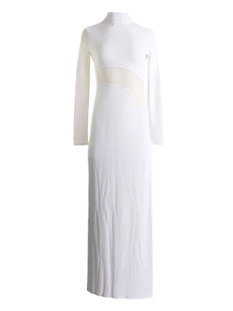 Alaïa long-sleeve panelled maxi dress White AA9R2801K061B