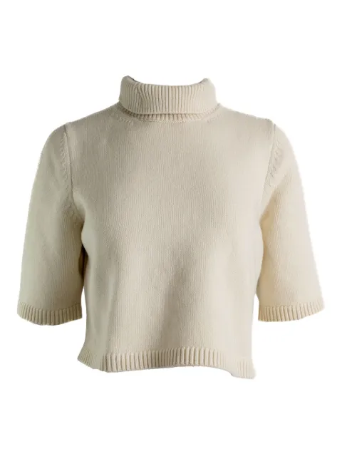 Alaïa ribbed turtleneck sweater White AA9G0063K115B