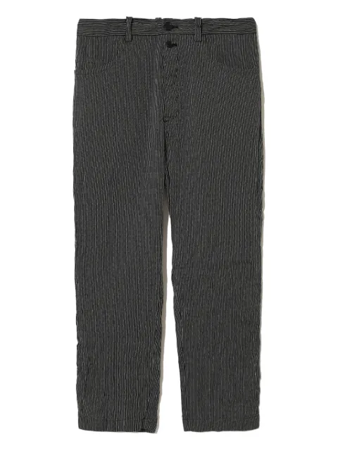 Undercover pinstripe drawstring-detail pants Black UC1E45012