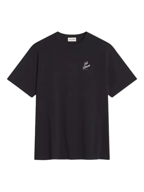 CAFÉ KITSUNÉ logo-embroidered cotton T-shirt Black PU00105KJ7014