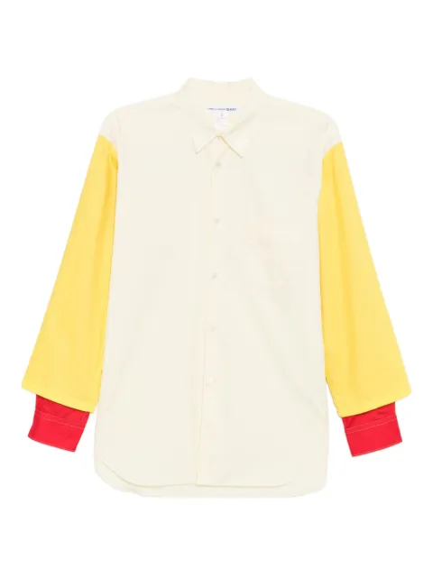 Comme Des Garçons Shirt colour-block pocket shirt Yellow FPB033051