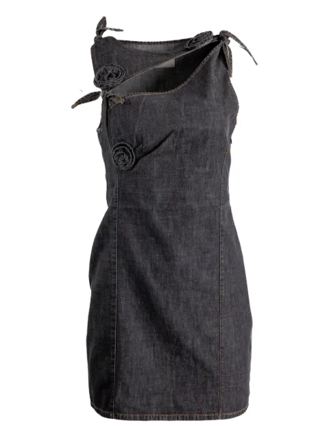 Coperni floral-appliqué tie dress Grey COPR158F2046
