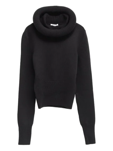 Alaïa cowl-neck fitted sweater Black AA9G0071K133B