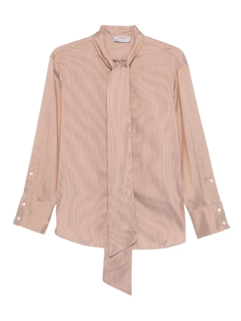 Alberto Biani tie-neck striped shirt Neutrals MM830SE101065