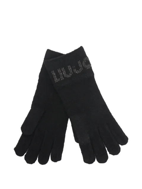 LIU JO logo-detail gloves Black 2F5021M0300