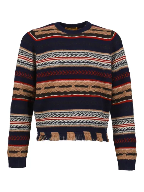 Guest In Residence striped fringed sweater Blue W34819AMMIDCO