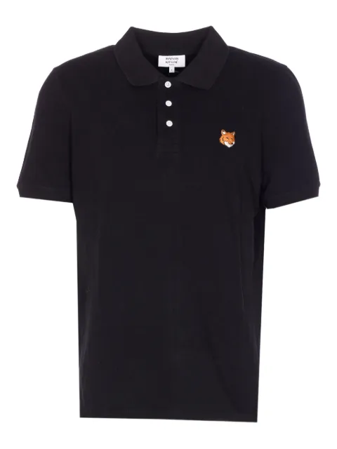Maison Kitsuné embroidered short-sleeve polo shirt Black PM00209KP0002