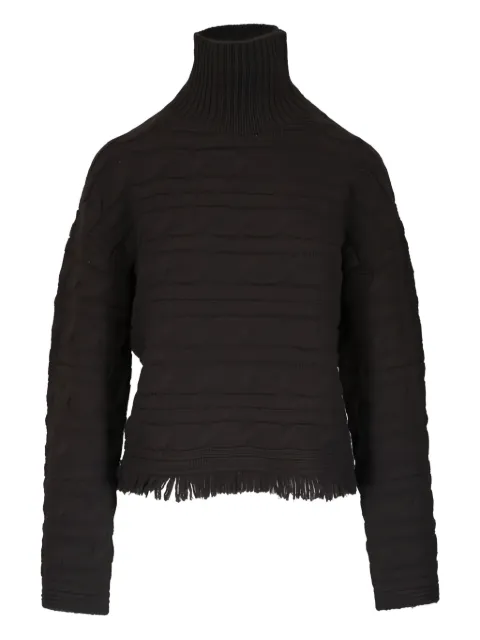 Guest In Residence cable-knit frayed sweater Brown W34219CHBRC