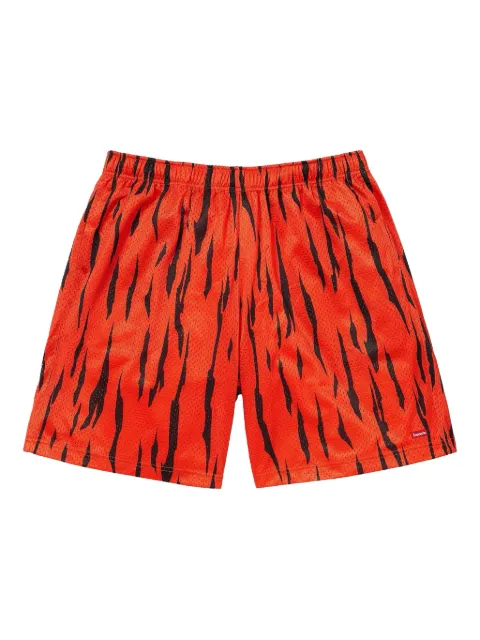 Supreme tiger-stripe mesh shorts Red SU25850